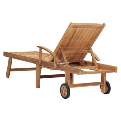 Sun Lounger Solid Teak Wood