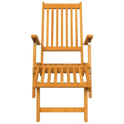 Outdoor Deck Chairs with Footrests 2 pcs Solid Wood Acacia