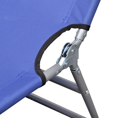 Folding Sun Lounger Powder-coated Steel Blue