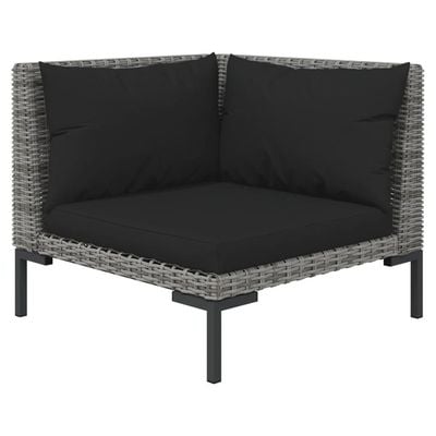 Garden Sofas 2pcs with Cushions Half Round Poly Rattan