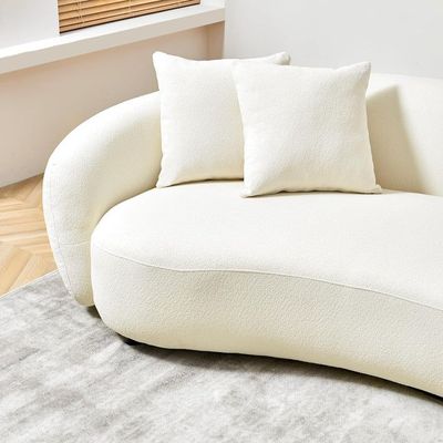 Wooden Twist Fleece Boucle Fabric Modern 3 Seater Sectional Sofa