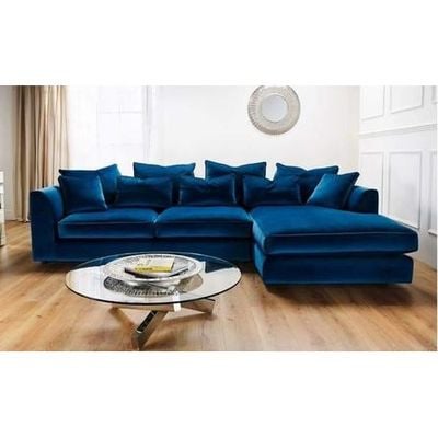 Modular Chaise Lounge Sectional Sofa Set 5 Seater (Blue)