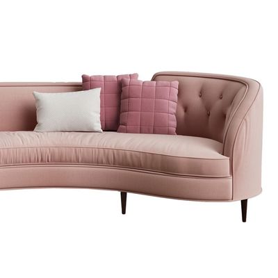 Modern Vintage Encompass Tufted Tropez 3 Seater Sofa with Four Cushion (Pink)