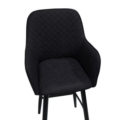 Maple Home Accent Leather High Bar Chair Armrest & Backrest Soft Padding Black Metal Legs and Footrest Counter Kitchen Cafe  Restaurant Pub Living Dining Room Furniture