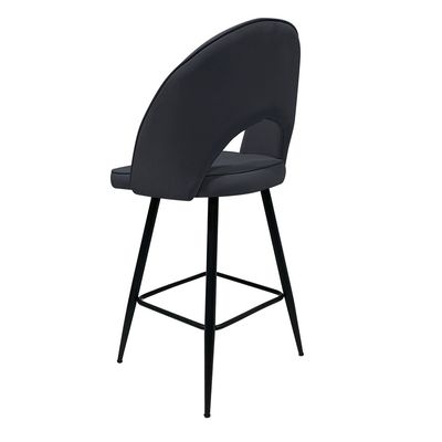 Maple Home Modern High Bar Stool Chair Velvet Armless Hollow Backrest Black Metal Frame Counter Kitchen Cafe Dining Room Restaurant Pub Living Room Furniture