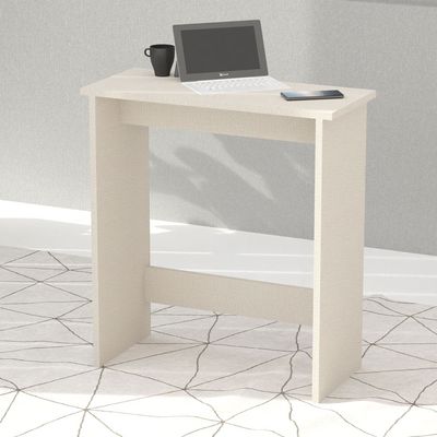 Mahmayi Modern Study Desk with Foot Rest Support, Modern Executive Desks Ideal for Office, Home, Schools, Laptop, Computer Workstation Table - Light Grey