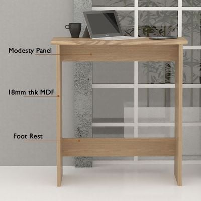 Mahmayi Modern Study Desk with Foot Rest Support, Modern Executive Desks Ideal for Office, Home, Schools, Laptop, Computer Workstation Table - Light Imperia