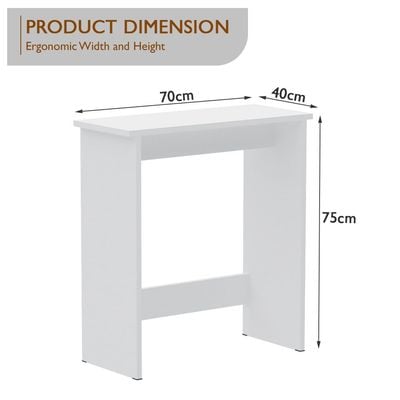 Mahmayi Modern Study Desk with Foot Rest Support, Modern Executive Desks Ideal for Office, Home, Schools, Laptop, Computer Workstation Table - White