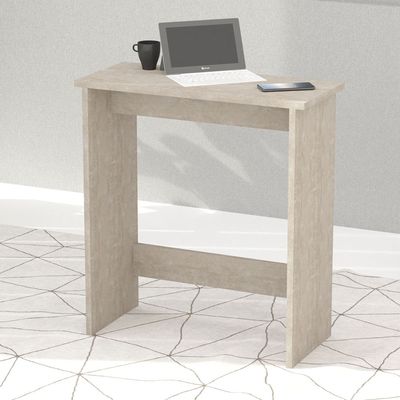 Mahmayi Modern Study Desk with Foot Rest Support, Modern Executive Desks Ideal for Office, Home, Schools, Laptop, Computer Workstation Table - White Concrete