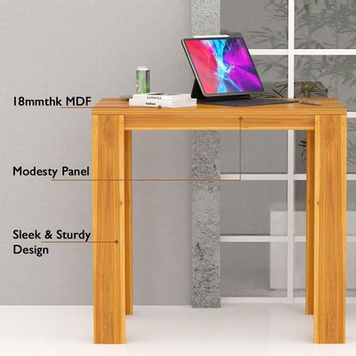 Mahmayi Modern Study Desk Support, Modern Executive Desks Ideal for Office, Home, Laptop, Computer Workstation Table - Light Walnut
