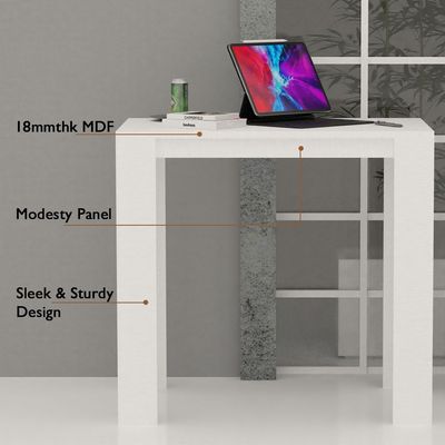 Mahmayi Modern Study Desk Support, Modern Executive Desks Ideal for Office, Home, Laptop, Computer Workstation Table - White