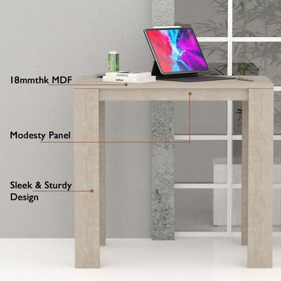 Mahmayi Modern Study Desk Support, Modern Executive Desks Ideal for Office, Home, Laptop, Computer Workstation Table - White Concrete