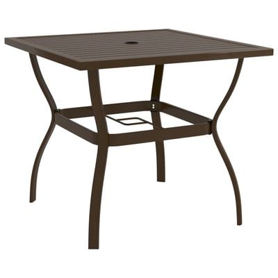 Garden Table Brown 81.5x81.5x72 cm Steel