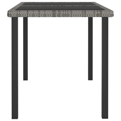 Garden Dining Table Grey 140x70x73 cm Poly Rattan