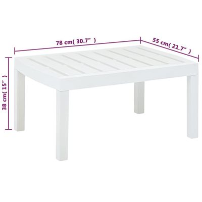 Garden Table White 78x55x38 cm Plastic