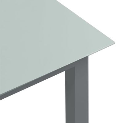 Garden Table Light Grey 190x90x74 cm Aluminium and Glass