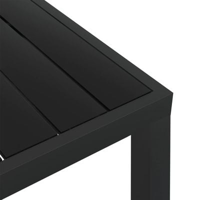 Garden Table Black 80x80x74 cm Aluminium and WPC