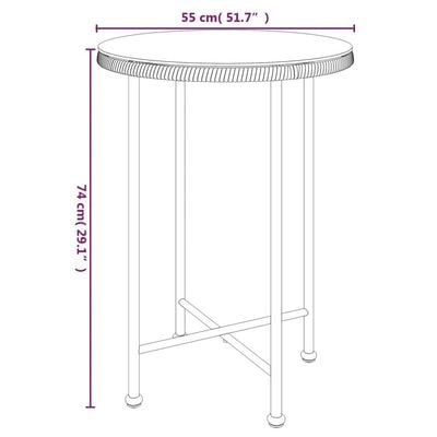 Dining Table Black Ø55 cm Tempered Glass and Steel