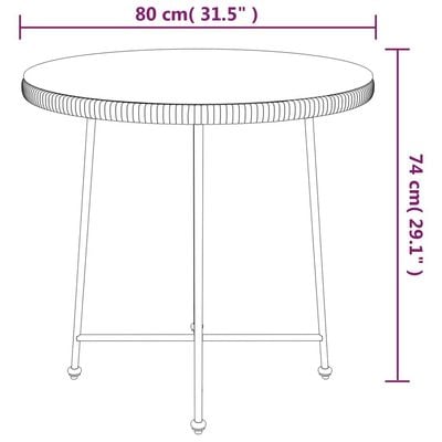 Dining Table Black Ø80 cm Tempered Glass and Steel