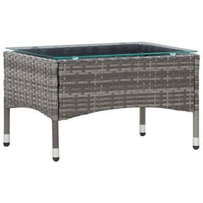 Coffee Table Grey 60x40x36 cm Poly Rattan