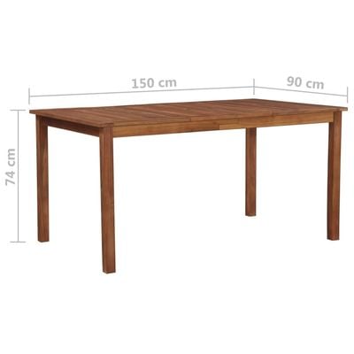 Garden Table 150x90x74 cm Solid Acacia Wood