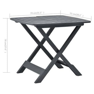 Folding Garden Table Anthracite 79x72x70 cm Plastic