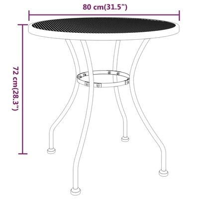 Garden Table Ø80x72 cm Expanded Metal Mesh Anthracite