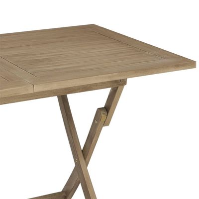 Folding Garden Table Grey 120x70x75 cm Solid Wood Teak