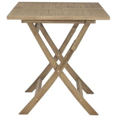 Folding Garden Table Grey 120x70x75 cm Solid Wood Teak