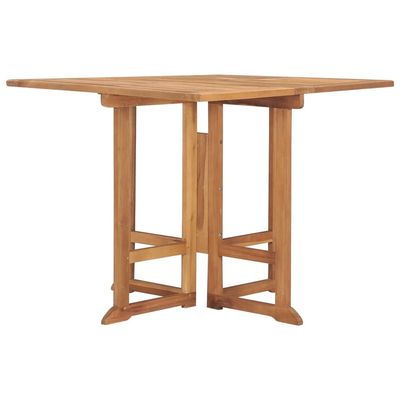 Folding Garden Dining Table 90x90x75 cm Solid Teak Wood