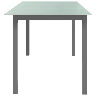 Garden Table Light Grey 150x90x74 cm Aluminium and Glass