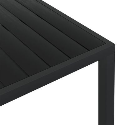 Garden Table Black 150x90x74 cm Aluminium and WPC