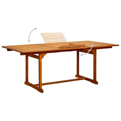 Garden Dining Table (150-200)x100x75 cm Solid Acacia Wood