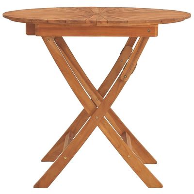 Folding Garden Table Ø 85x75 cm Solid Wood Teak