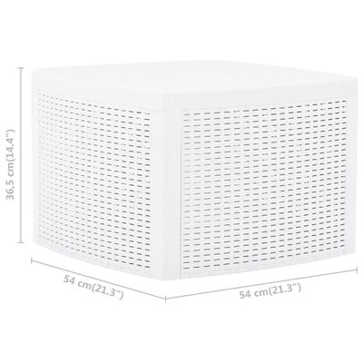 Side Table White 54x54x36.5 cm Plastic