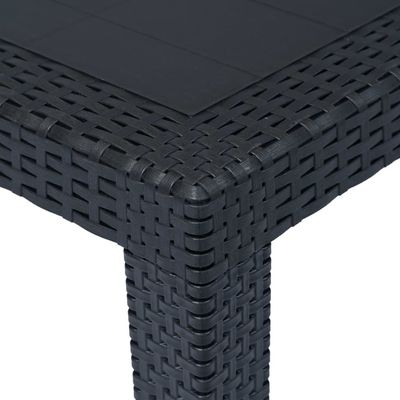 Garden Table Anthracite 79x79x72 cm Plastic Rattan Look