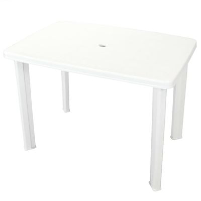 Garden Table White 101x68x72 cm Plastic