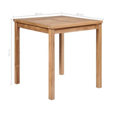 Garden Table 80x80x77 cm Solid Teak Wood