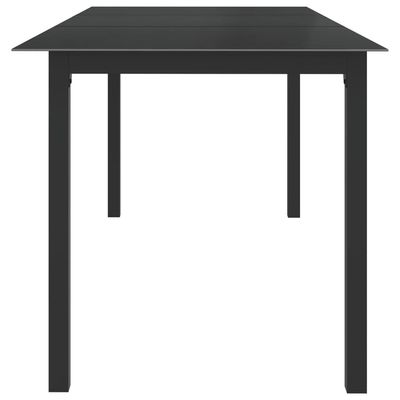 Garden Table Black 190x90x74 cm Aluminium and Glass