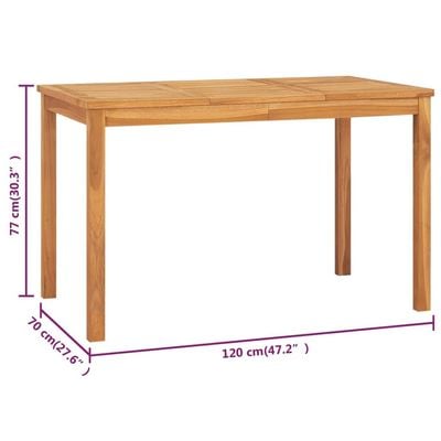 Garden Dining Table 120x70x77 cm Solid Teak Wood