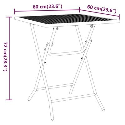 Garden Table 60x60x72 cm Expanded Metal Mesh Anthracite