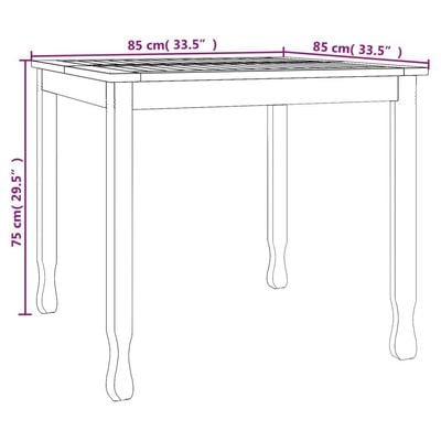 Garden Dining Table 85x85x75 cm Solid Wood Teak