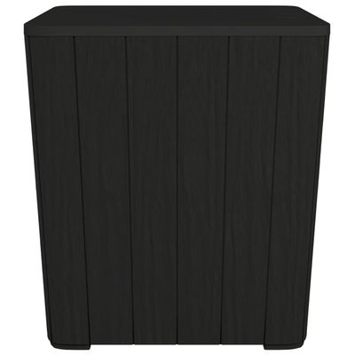 Garden Table with Removable Lid Black Polypropylene