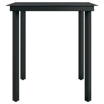 Garden Dining Table Black 140x70x74 cm Steel and Glass