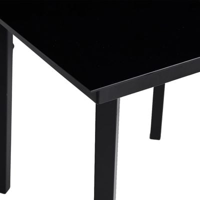 Garden Dining Table Black 140x70x74 cm Steel and Glass