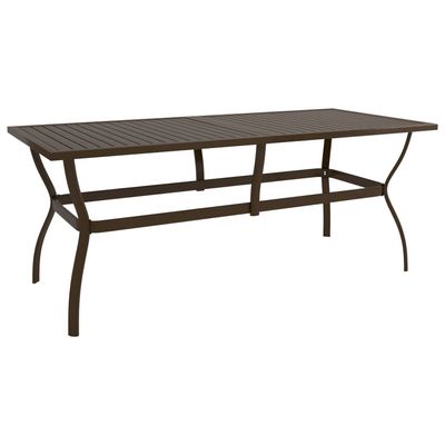 Garden Table Brown 190x80x72 cm Steel