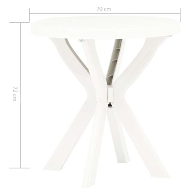 Bistro Table White Ø70 cm Plastic