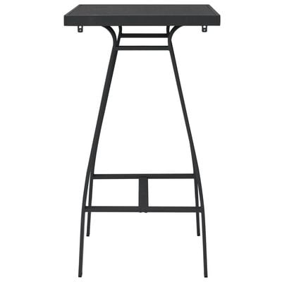 Garden Bar Table Black 60x60x110 cm Tempered Glass