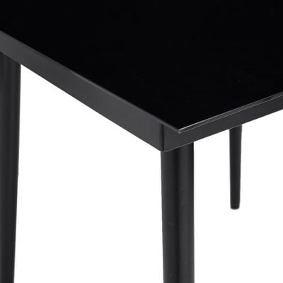 Garden Dining Table Black 140x70x74 cm Steel and Glass