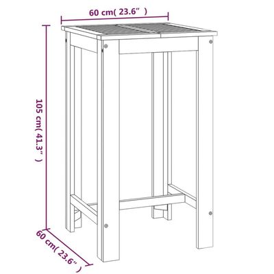 Garden Bar Table 60x60x105 cm Solid Wood Acacia